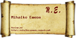 Mihalko Emese névjegykártya